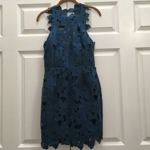 NWT Saylor for Free People Jessa Lace Mini Dress Floral Cornflower Blue Medium M